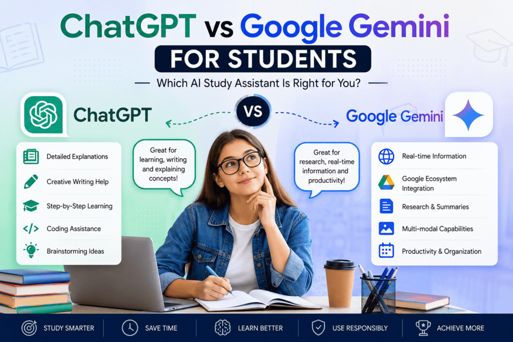ChatGPT vs Google Gemini for students AI tool comparison